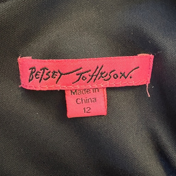Betsey Johnson Black Cocktail Dress Size 12 Large L Cutout with Pockets - Picture 4 of 6